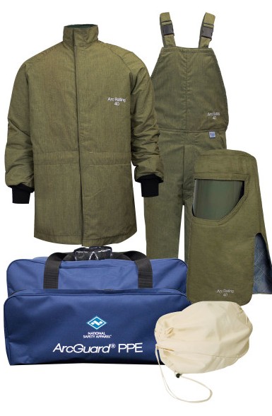 40 Cal ArcGuard® RevoLite™ Arc Flash Kit with Short Coat & Bib Overall - No Gloves (3X)