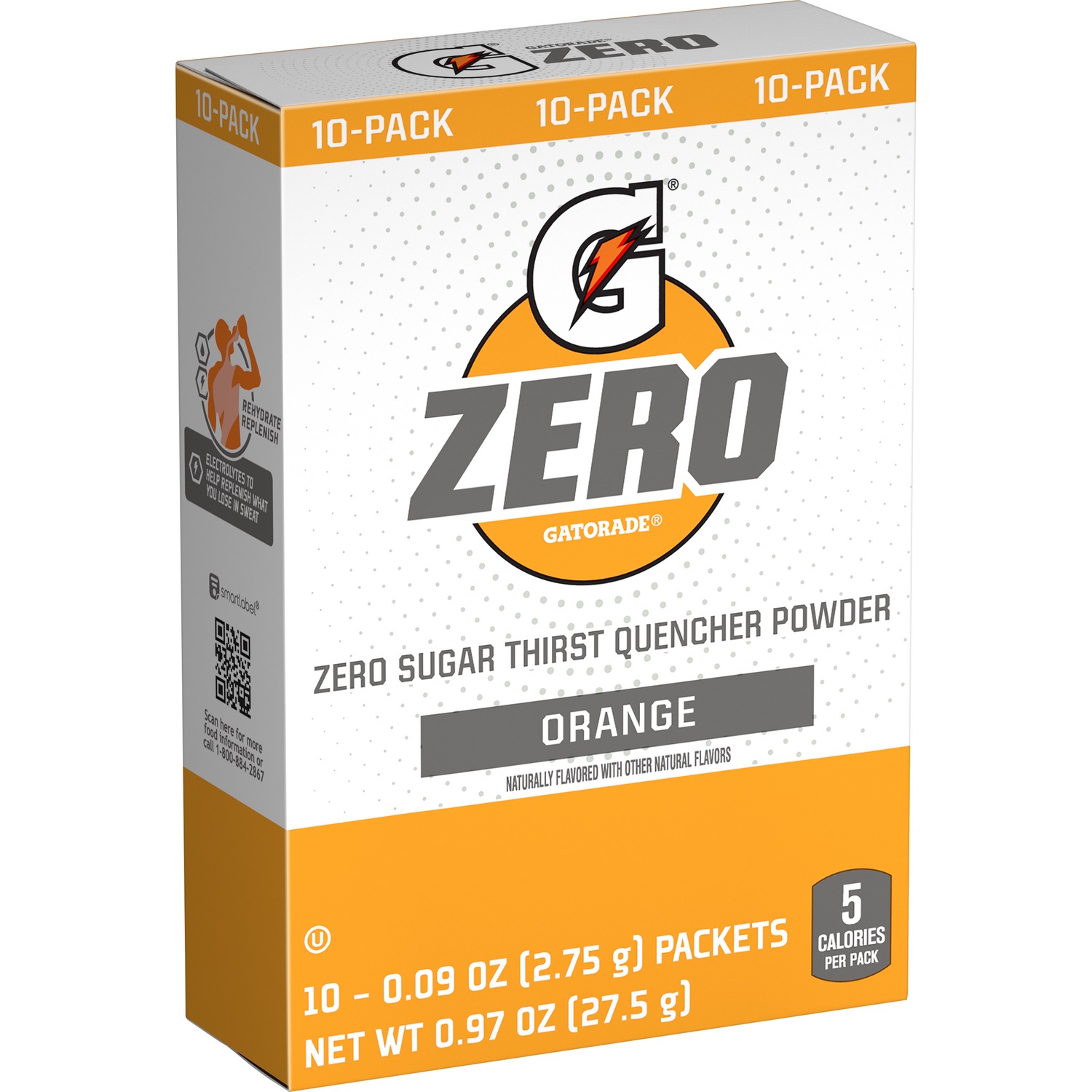 GATORADE ZERO, POWDER, ORANGE, 12/BX, 120/CASE