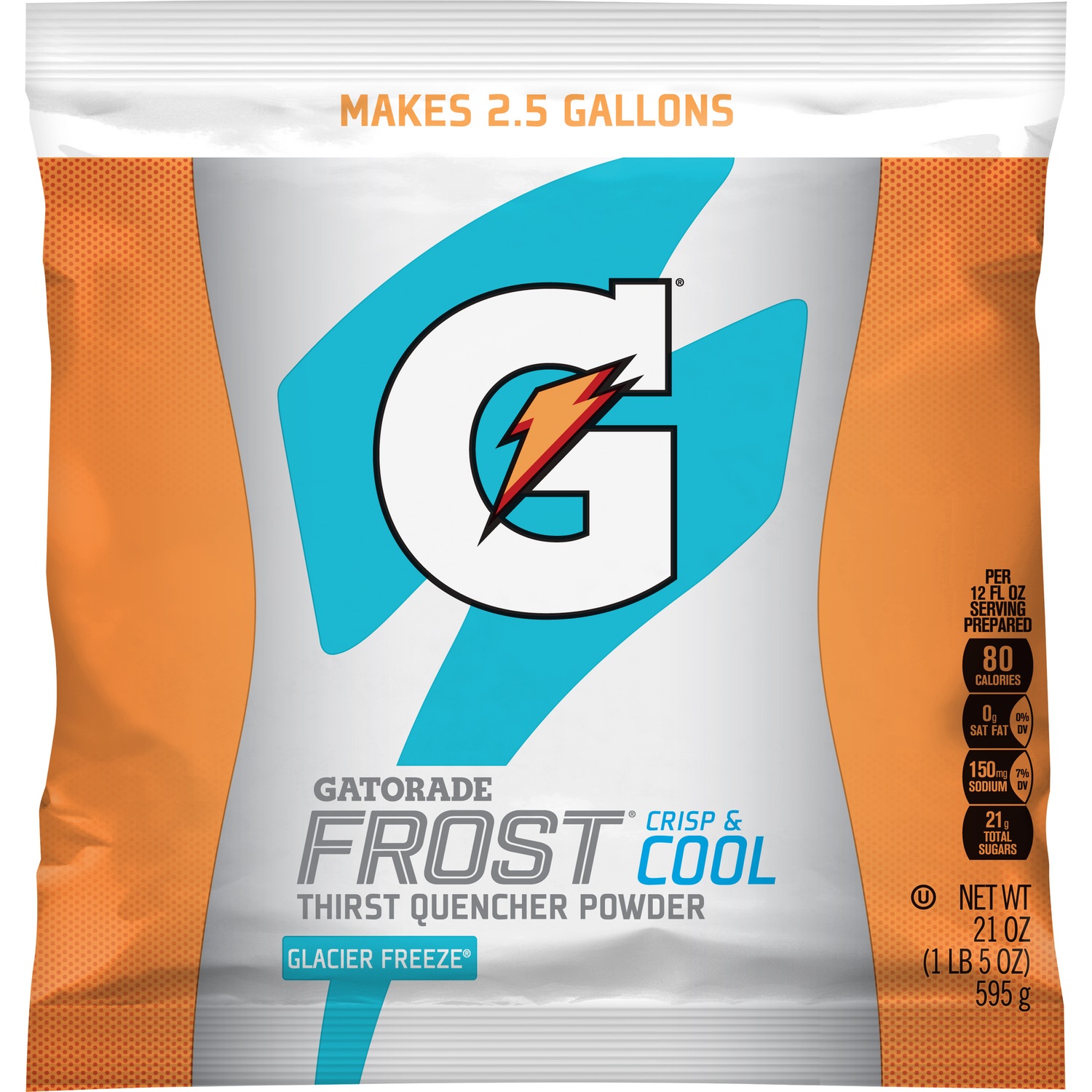 GATORADE, INSTANT POWDER, GLACIER FREEZE, 21OZ PACK, 32/CS