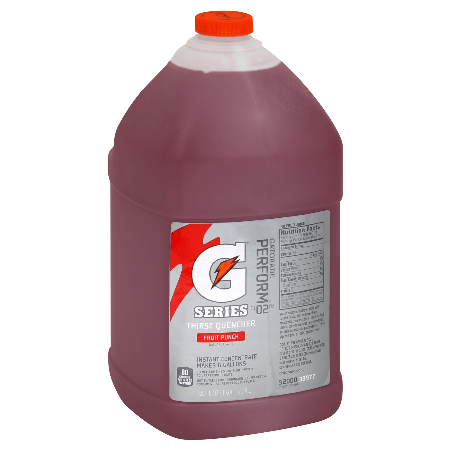 GATORADE, LIQUID CONCENTRATE, FRUIT PUNCH, 1 GALLON, 4/CS