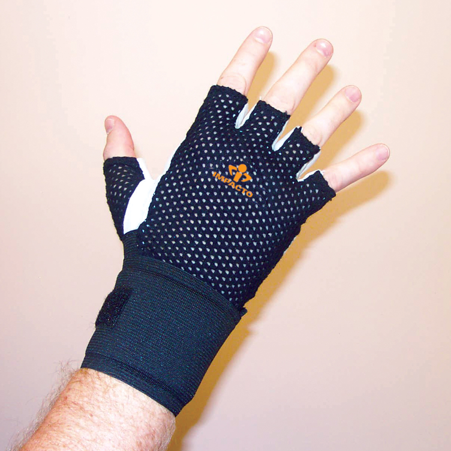 IMPACTO 417-31XLL GLOVE ELASTIC STRAP MESH BACK 1/2 FINGER